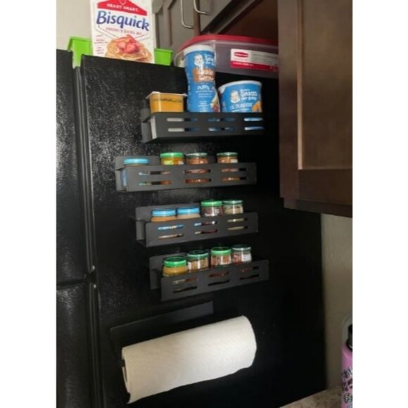 5 Pack Magnetic Spice Rack for Refrigerator with Paper Towel Holder - Picture 2 of 2